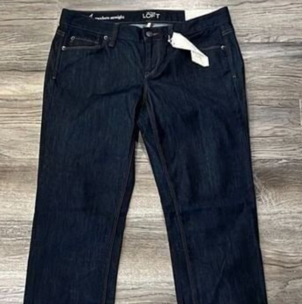 LOFT straight cut dark jeans
